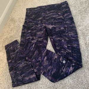 Lululemon Purple Pattern Full Length Leggings